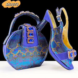 Sandali <span class=keywords><strong>scarpe</strong></span> 2021 <span class=keywords><strong>donna</strong></span> africano <span class=keywords><strong>scarpe</strong></span> <span class=keywords><strong>Online</strong></span> <span class=keywords><strong>scarpe</strong></span> e borsa Set per festa Nigeria sandali tacco spesso 9.5CM estate nuovo stile - Product Image 1