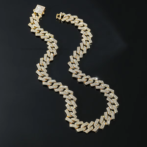 Hip Hop Full Rhombus Necklace Street Accessories Personalized <b>Cuban</b> <b>Chain</b> Necklace Tanjing Fashion Lijing Necklace - Product Image 2