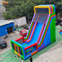 Toboggan gonflable bleu pas cher et château gonflable pour enfants, idéal pour jardin et usage commercial, toboggan à corde pour l'été