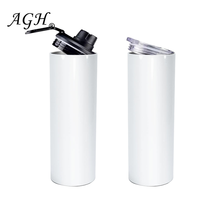 Gobelets de Sublimation Droits et Blancs de 20oz en Acier Inoxydable Isotherme avec Doubles Couvercles à Vis