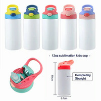 Botella de agua de sublimación para niños con logotipo personalizado, vaso de acero inoxidable de 12oz al por mayor, para niños y bebés