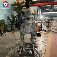 Model Dinosaurus Mekanik Animasi Tahan Air Kustom untuk Taman, Robot Dinosaurus Artifisial Realistis, Model Hewan Dinosaurus