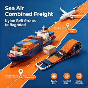 Transporte de Carga Combinado Marítimo y Aéreo Puerta a Puerta desde Shanghái, China, para Correas de Nylon, con Entrega a Bagdad, Irak - Product Image 1