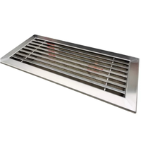 Grille de ventilation carrée en acier inoxydable, design industriel moderne pour sous-sol et entrepôt, diffuseur d'air réglable et durable