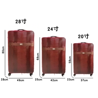 Valise à roulettes en cuir PU motif crocodile, souple, silencieuse, étanche, pour voyages d'affaires, pour hommes et femmes
