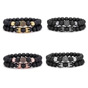 Bracciali da Uomo di Tendenza 19cm, Set di Bracciali alla Moda con Perline per Uomo, Bracciali e Braccialetti alla Moda - Product Image 1
