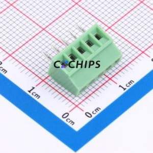 XY308-2.54-5P Screw Terminal Block Through hole Component (THT),P=2.54mm Connector 1x5P 2.54mm Green Through Hole - Product Image 1