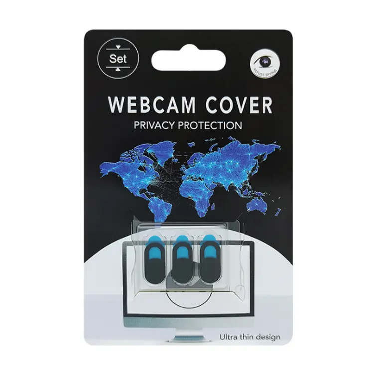 Couverture pour Webcam Logo personnalisé, curseur vidéo, en plastique, xinger, couverture de sécurité pour Webcam d'ordinateur portable, 3 pièces