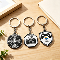 Gantungan Kunci Logam Paduan Seng DIY, Ring Kunci Terpisah, Gantungan Kunci Logo Kecil, Logam