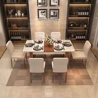 Ensemble de table à manger moderne en bois pour 6 personnes pour restaurant