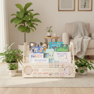 Multi-tier Heavy Duty Modern Wood Children's Bookshelf Storage Organizer for Living <b>Room</b> <b>Book</b> and Journal Storage Rack - Product Image 2