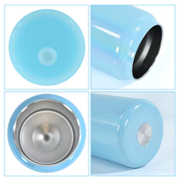 Gobelet isotherme scintillant en acier inoxydable de 16 oz, double paroi, pour sublimation, avec couvercle et paille, style bocal Mason ou canette de soda