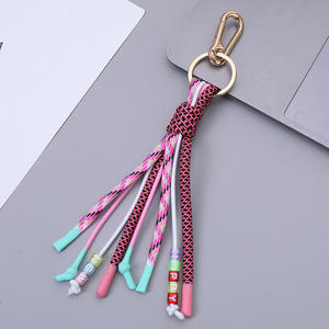 Accesorios para Bolsos de Nuevo Estilo, Llavero de Paracord Trenzado con Cuentas de Letras y Borla, Adorno para Teléfono Móvil - Product Image 5