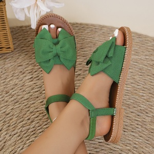 Nouvelles sandales plates pour femmes 2026 à bout ouvert avec nœuds <span class=keywords><strong>et</strong></span> brides croisées, en cuir PU, pour l'été - Product Image 6