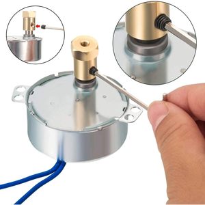Motor Sincrónico XINKEJIA de 3 RPM, Eje de 7mm, 4W, 127V, Motor de Latón para Platos Giratorios con Accesorios - Product Image 4