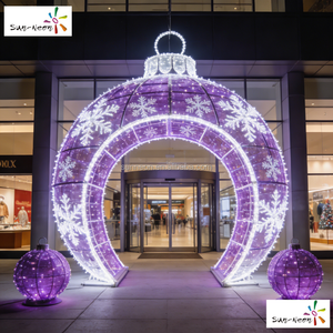 Luces LED de bola, luces LED redondas de Navidad, luces LED de cadena con forma de arco - Product Image 1