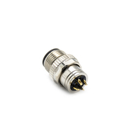 Connecteur automobile M12 anti-vibration IP67, 4 broches, codage A, mâle métallique, avec coupelle de soudure en cuivre, pour câblage de capteur et caméra de vision