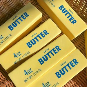 Yellow Milk Print Butter <b>Block</b> Squishy Food Soft Model Gift Craft for Kids 5-7 Years Made of PU Material Square <b>Shape</b> - Product Image 3