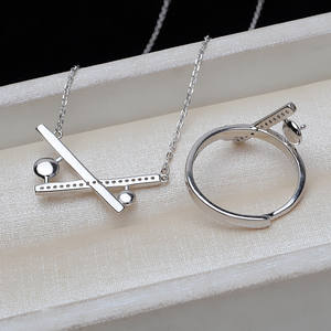 Boucles d'oreilles à double chaîne en argent S925 pour femmes, boucles d'oreilles longues tendance en perles DIY avec support vide, ensembles de bijoux de mode 944 - Product Image 4