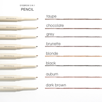 Ensemble de crayons à sourcils naturels végétaliens à base de plantes, imperméables et longue durée, 3 en 1, avec service ODM OEM