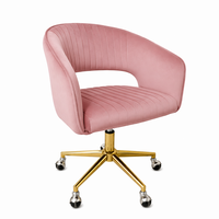 Chaise de bureau ergonomique pivotante DM avec revêtement en velours et finition de base personnalisée pour le bureau à domicile