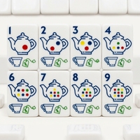 Mahjong de luxe moderne américain, thème Bus à deux étages de Londres, pour 4 joueurs, en acrylique blanc, avec motifs de ligne rouge et Dragon Gallois, Entertainment