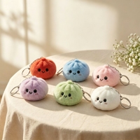 Nouveau porte-clés squishy en forme de petit pain vapeur mignon de 10 cm, breloque de sac en peluche douce anti-stress, accessoire à presser pour sac à dos et clés de voiture
