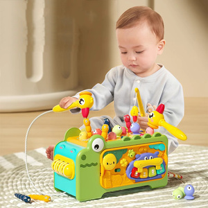 Jouets Montessori éducatifs multifonctionnels, plateau d'activités, jeu de crocodile et de <span class=keywords><strong>poisson</strong></span>, piano, labyrinthe, puzzle pour enfants - Product Image 4