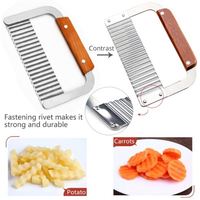 K1035 RVS aardappelchipsnijder, deeg-, groente- en fruitsnijder, gegolfde snijder, aardappelmes, snijder, fritesmaker