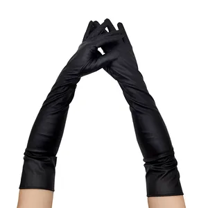 Gants en cuir longs imprimés main noire pour femmes musulmanes, pour le sport, la conduite ou le golf, peut être personnalisé, à la mode