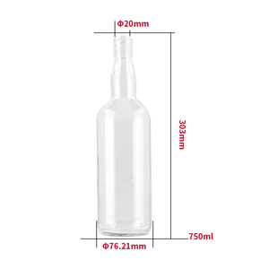 <span class=keywords><strong>750ml</strong></span> vòng hình dạng <span class=keywords><strong>Vodka</strong></span> Whisky rum chai thủy tinh với nắp nhôm - Product Image 1