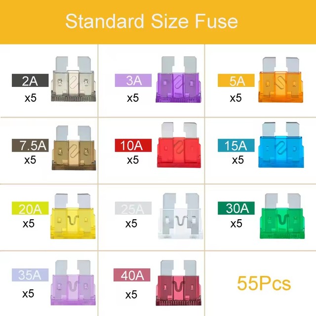 Car Fuses Standard / Mini / Micro Blade Fuse Automotive 2A 3A 5A 7.5A 10A 15A 20A 25A 30A 35A Full Size for Fuse Block Box