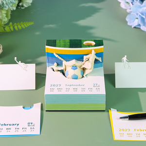 Bloc-notes 3D Match de Football, <span class=keywords><strong>Calendrier</strong></span> de Bureau Football, Papeterie Sportive Surf, Décoration Maison et Bureau, Cadeau de Luxe pour Homme et Garçon, Anniversaire - Product Image 3