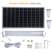 Kit d'éclairage LED Demax Solar Batten Light pour abri de voiture, station de bus, cour, jardin, paysage, extérieur/intérieur, étanche IP65