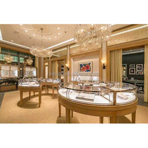 Vitrine à bijoux de luxe d'exposition, meubles de boutique de bijoux, en verre citrine, armoire d'exposition - Product Image 4