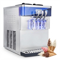 Nouvelle machine à faire des glaces molles, prix compétitif, 3 saveurs, à base de lait et d'eau, couleur dorée luxueuse, longue durée de vie