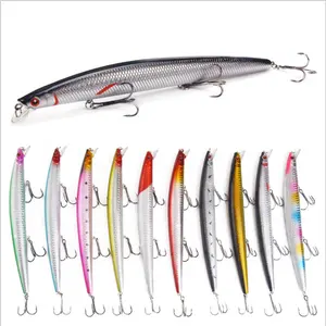 18cm 24g grande Minnow isca de pesca de mar isca de peixe longo 3D olhos Fortes ganchos iscas para a pesca de mar isca de pesca flutuante abs