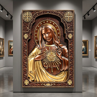 Sculpture en bronze sur mesure « Cœur Immaculé » – Dimensions ajustables et installation par des experts pour espaces sacrés