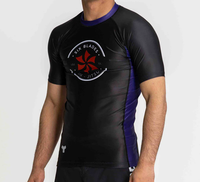 Tontons Factory Rashguard de compression personnalisé à séchage rapide en tissu élastique avec bande antidérapante en silicone pour les arts martiaux