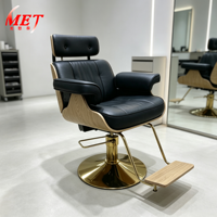 Fauteuil de Barbier Moderne Rétro avec Pompe Hydraulique, Conception Robuste pour Salon de Coiffure, Chaise de Barbier