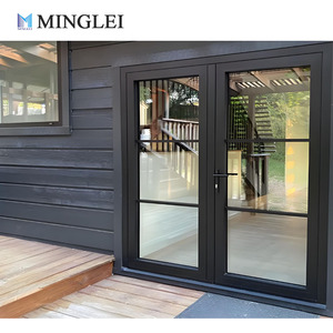 Nero colore termico porte in alluminio vetro incernierato anteriore Tre o Quattro Porte esterno Patio - Product Image 1