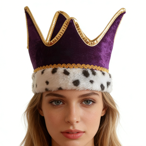 Cappello Corona di Peluche Divertente per Carnevale, Modello Deluxe Principe <span class=keywords><strong>Regina</strong></span> Re MH-1359 - Product Image 2