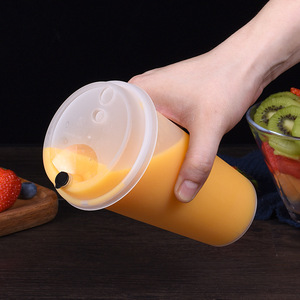 Disposable Plastic Milk Tea <b>Cup</b> 90mm Diameter With Lid For <b>Cold</b> Drinks And Juices Travel Use - Product Image 1