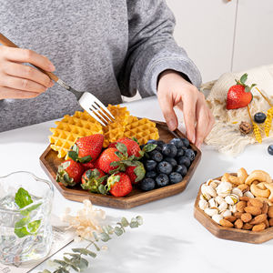 Mini <span class=keywords><strong>Plateau</strong></span> de Service Octogonal en Bois d'Acacia Écologique, Planche à Charcuterie en Bois pour Légumes, Fruits et Fromages - Product Image 4