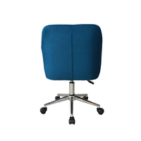 Chaise de bureau pivotante réglable en hauteur, en lin bleu, avec accoudoirs, pour la maison ou le bureau.