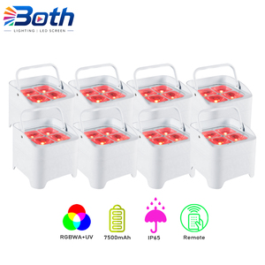 ไฟพาร์ LED กันน้ำ IP65 แบตเตอรี่ในตัว 4x18W RGBWA UV ไร้สาย DMX สำหรับงานแต่งงานกลางแจ้ง - Product Image 1