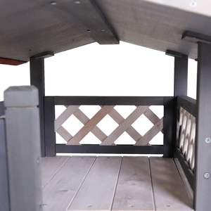 Suministro <span class=keywords><strong>de</strong></span> fábrica 77X50X73 cm Gris Blanco Gato Casa Lodge Cabaña <span class=keywords><strong>de</strong></span> madera Terraza Escalera Tipo <span class=keywords><strong>de</strong></span> pie Gatos Animales pequeños - Product Image 3