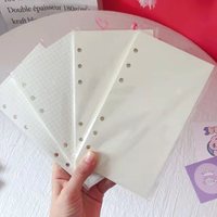 Pages de rechange personnalisables A7 à 6 anneaux, lignées/pointillées/carrées, en papier kraft noir sans bois, pour agenda, cadeau