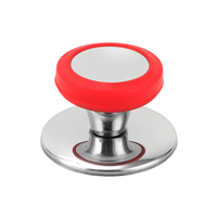 Couvercle de casserole en silicone résistant aux hautes températures, avec perle supérieure en acier inoxydable personnalisée, bouchon universel anti-brûlure à visser, ustensiles de cuisine en gros