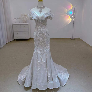 Luxury Beading Rhinestones <b>Wedding</b> Dresses Bridal Lace <b>Wedding</b> Dress Pearls Mermaid Bride Gowns Lsjj31 - Product Image 1